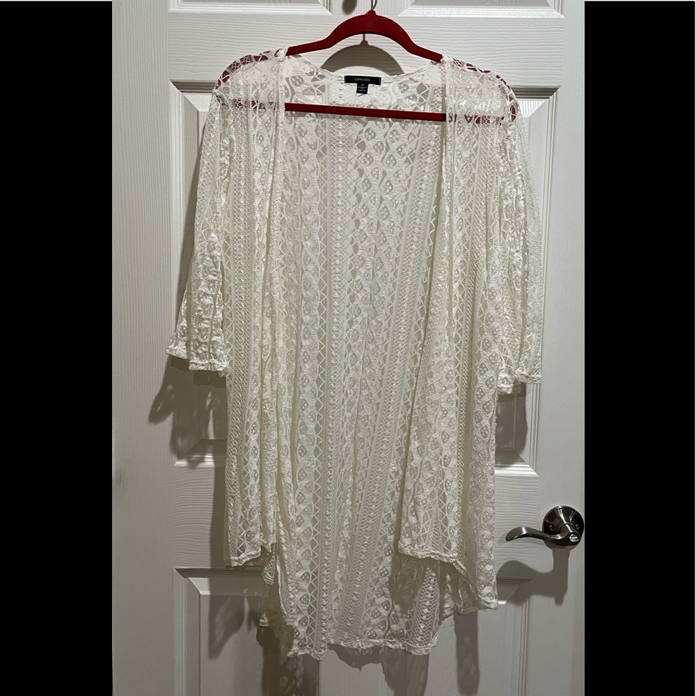 Espresso lace cardigan